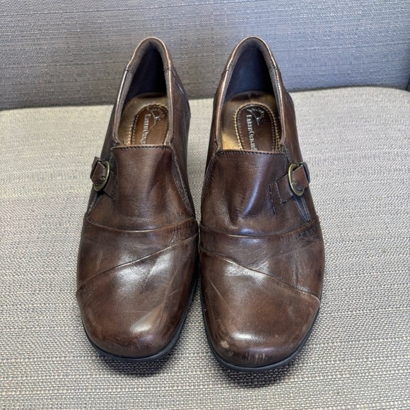 Earth Origins Mclean Brown Leather Slip-On Loafers Boots with Buckle Details 9.5 - Picture 2 of 6